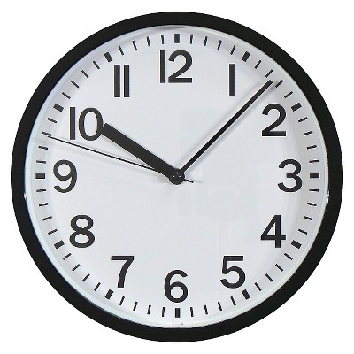 Decorative Classic Black Round Wall Clock For Living Room, Kitchen or  Dining Room, Plastic