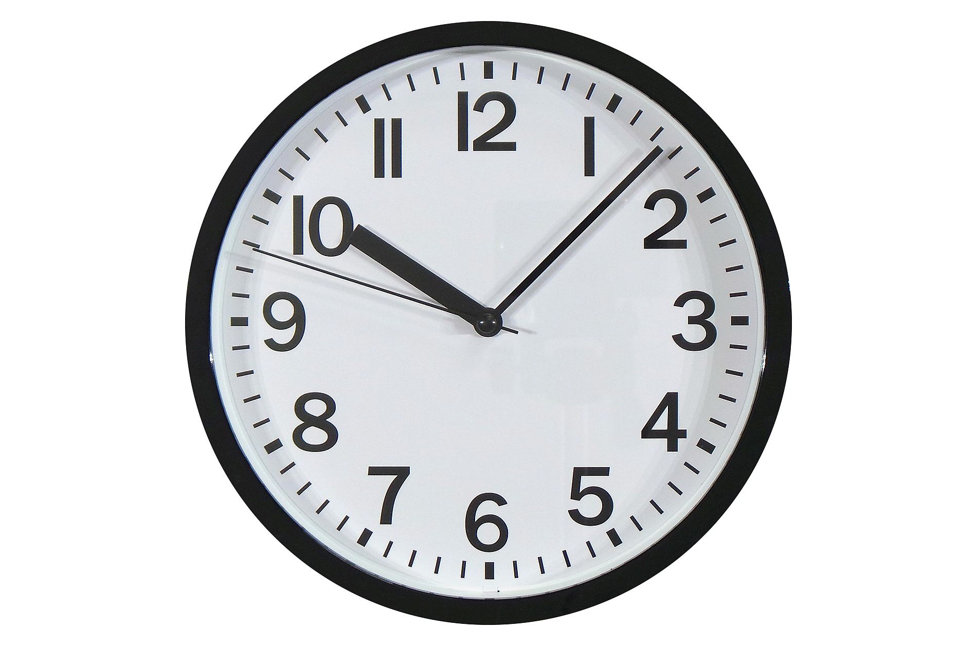 9" Round Wall Clock Black - Room Essentials™: Modern Analog Indoor Timepiece, Glass & Plastic