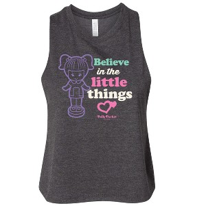 Women's Polly Pocket Believe In The Little Things Graphic Racerback Tank - Heather Charcoal - Medium - 1 of 2