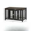 VisioGear Dog Crate with Openable Top, Big Dog Crate End Table, Puppy Crate for Small Dogs Indoor, Brown & Black, 35.5"*19.8"*22" - 3 of 4