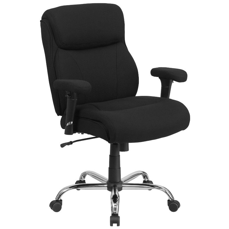 Flash Furniture HERCULES Series Big & Tall 400 lb. Rated Swivel Ergonomic Task Office Chair with Clean Line Stitching and Adjustable Arms, 1 of 12