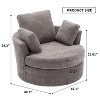 TIRAMISUBEST Cozy Swivel Lounge Chair, Oversized Round Sofa with Soft Chenille Fabric and 3 Supportive Pillows - 4 of 4