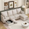 NicBex U-Shaped Modular Sectional Sofa Modern Convertible Upholstered Sofa Couch with 2 Pillows for Living Room,Apartment,Beige - 2 of 4