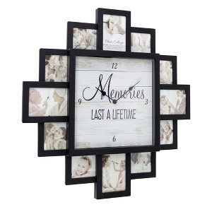 Lifetime Memories' Picture Frame Collage Wall Clock Black - American Art Decor - 1 of 4