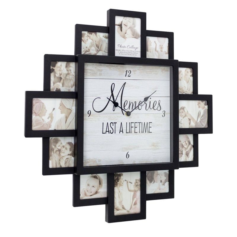 Lifetime Memories&#39; Picture Frame Collage Wall Clock Black - American Art Decor, 1 of 7