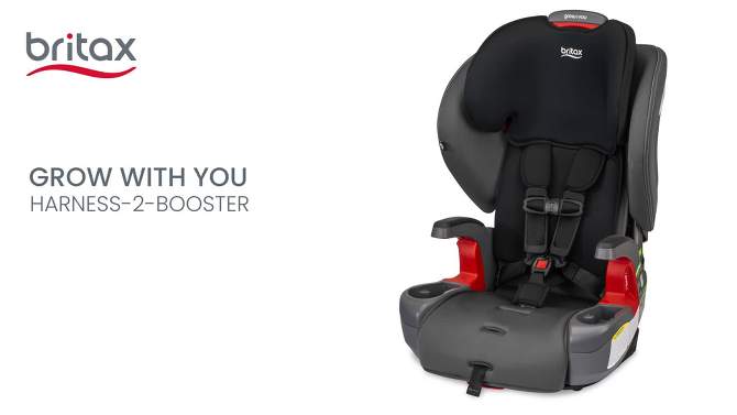 Britax Grow with You Harness SafeWash Booster Car Seat - Mod Black, 2 of 17, play video