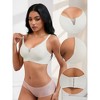 INSPIRE CHIC 3 Pcs Women's Mesh Wirefree Adjustable Straps Padded Comfortable Push Up Bras - 3 of 4