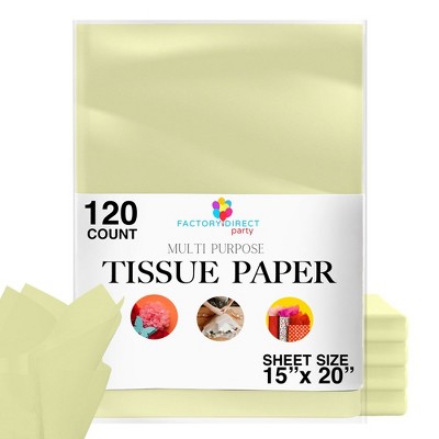 Crown Display Light Yellow Tissue Paper 15 x 20 Packing Paper for Gifts -  120 Count