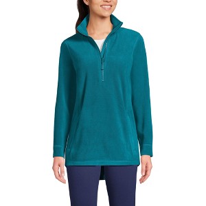 Lands' End Women's Anyweather Quarter Zip Fleece Tunic Pullover - 1 of 4