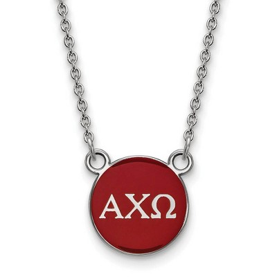 Black Bow Jewelry Sterling Silver Alpha Chi Omega Greek Life Necklace 18 Inch