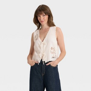 Women's Tie-Front Fashion Vest - Universal Thread™ - 1 of 3