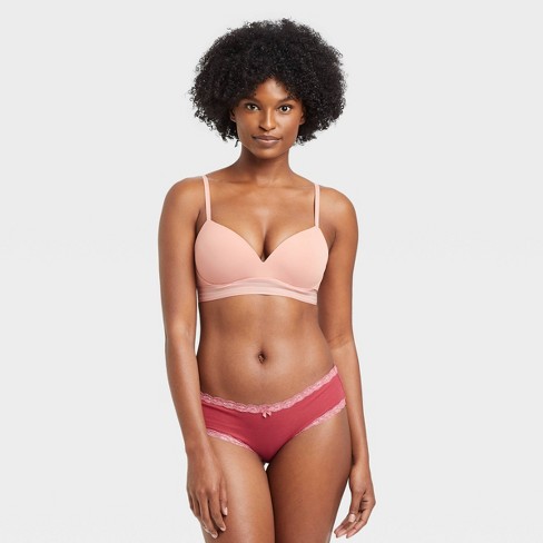 Women's Cotton Ribbed Hipster Underwear - Auden™ Dark Rose Xs : Target