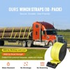 VEVOR Winch Straps, 4" x 40', 6000 lbs Load Capacity, 18000 lbs Break Strength, Truck Straps with Flat Hook, Yellow (10 Pack) - 3 of 4