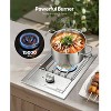VEVOR Single Grilling Side Burner, 15,000BTU Liquid Propane Side Burner, Convertible to Natural Gas, 304 Stainless Steel Built-in Burners,Silver - 3 of 4