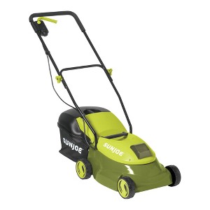 Sun Joe Cordless Electric Push Lawn Mower w/ 10.6-Gal Bag, 28V Battery, 14 In, Black/Green - Heavy-Duty Gardening Machine and Equipment for Lawn, - 1 of 4