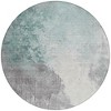 Pale Aqua And Gray Abstract Washable Indoor Outdoor Area Rug - 4 of 4