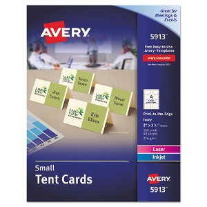 Avery Small Tent Card, Ivory, 2 x 3.5, 4 Cards/Sheet, 40 Sheets/Pack - 1 of 4