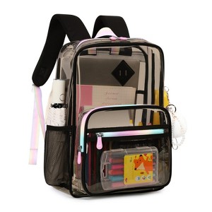 Paaaawaters Clear Backpack Heavy Duty PVC Clear School Bag College Work Travel Waterproof Sturdy Beach Backpack - 1 of 4