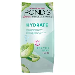 POND'S Vitamin Micellar Hydrate Facial Wipes - Vit B3 - Aloe Vera - 25ct