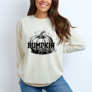 Simply Sage Market Pumpkin Season Sparkles Distressed Garment Dyed Long Sleeve - 1 of 4