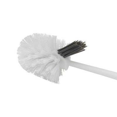 White and Gray Plastic Toilet Brush with Holder