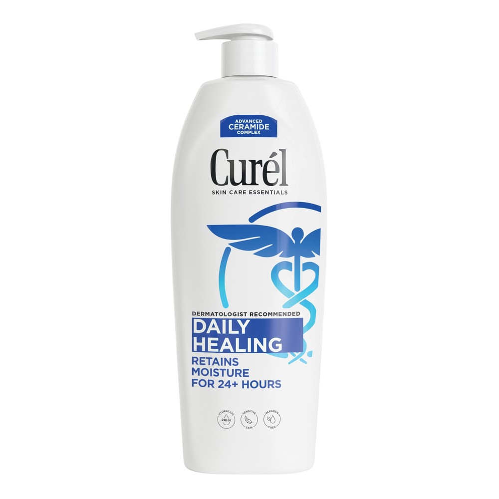 Photos - Cream / Lotion Curel Daily Healing Hand and Body Lotion For Dry Skin, Advanced Ceramides Complex, All Skin Types Scented - 20 fl oz