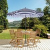 Wellfor 9' Octagon Outdoor Patio Market Umbrella Heathered Navy Blue Striped: UV Coated, Push-Button Lift, Aluminum Frame - 2 of 4