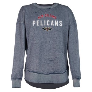 NBA New Orleans Pelicans Women's Burnout Crew Neck Fleece Sweatshirt - 1 of 4