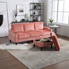VASIP 3-Seater Sectional Sofa with Storage Ottoman,Chenille Fabric Sectional Couch with Side Pocket,Cup Holders, for Living Room,Beige - 2 of 4