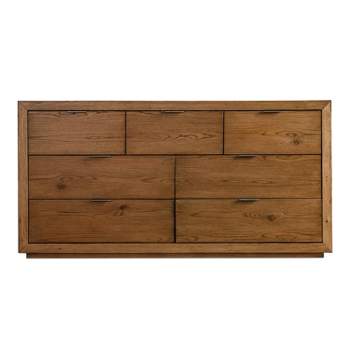 HOMES: Inside + Out Gazestar Boho 7 Drawer Wood Dresser Light Walnut