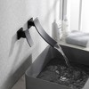 sumerain Wall Mount Black Bathroom Faucet Waterfall Faucet Single Left-Handed Handle - 3 of 4