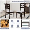 Tangkula Dining Chairs Set of 2 Fabric Rubber Wood Legs Padded Seat Wavy Backrest Armless - 4 of 4