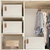 Aoibox Storage Baskets for Shelves Closet Organizer Beige Foldable Decorative Large Bins with Leather Handles 2 Pack - 2 of 4