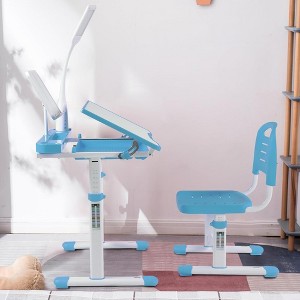 Whisen Kids Desk and Chair Set, Drafting Table Desk Set with Adjustable Height, 40-Degree Tiltable Children Desktop - 1 of 4