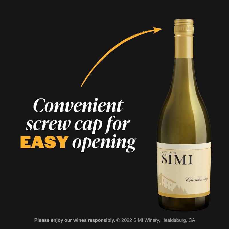 SIMI Chardonnay White Wine - 750ml Bottle, 3 of 15