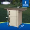 Suncast DCP2000 Portable Outdoor Resin Patio Grilling Entertainment Serving Prep Station Table with Cabinet Storage and Drop Leaf Extensions, Beige - image 3 of 4