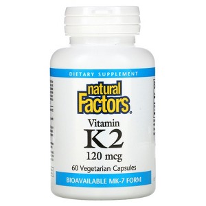Natural Factors Vitamin K2, 120 mcg, 60 Vegetarian Capsules - 1 of 4