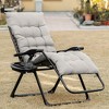 Resenkos Padded Zero Gravity Chair, Folding Recliner Chair with Cup Holder Cushion, Gray - 3 of 4