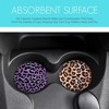 LotFancy Car Coasters Ceramic, 4Pcs Leopard Car Cup Holder Coasters Absorbent, 2.56" - 3 of 4