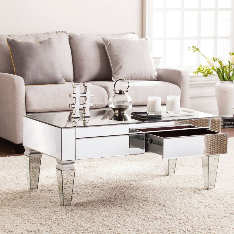 Darla Contemporary Mirrored Rectangular Cocktail Table - Mirrored - Aiden Lane, 5 of 16