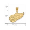 Black Bow Jewelry 14k Yellow Gold Detroit Red Wings NHL Medium Pendant - 2 of 3