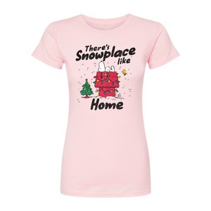 Women's - Peanuts - Theres Snowplace Like Home Fitted Graphic T-Shirt - 1 of 2