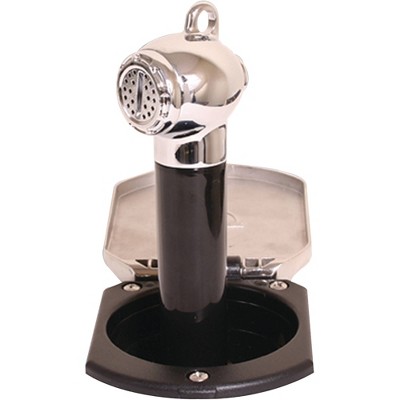 Scandvik Inc Black & Stainless Steel Recessed Transom Shower Handle/Hose - 6' Hose - Model 12124P