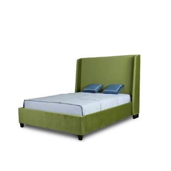 Queen Parlay Upholstered Bed Pine Green - Manhattan Comfort
