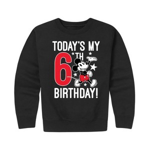 Girls' - Disney - Today's My 6th Birthday Graphic Long Sleeve Fleece Sweatshirt - 1 of 4