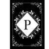 Briarwood Lane Everyday Double Sided Garden Flag 12x18 For Outdoor Black and White Monogram P Garden Flag Flags For Outside - 3 of 4