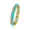 Ross-Simons Turquoise Eternity Band in 14kt Yellow Gold Size 8 - 3 of 4