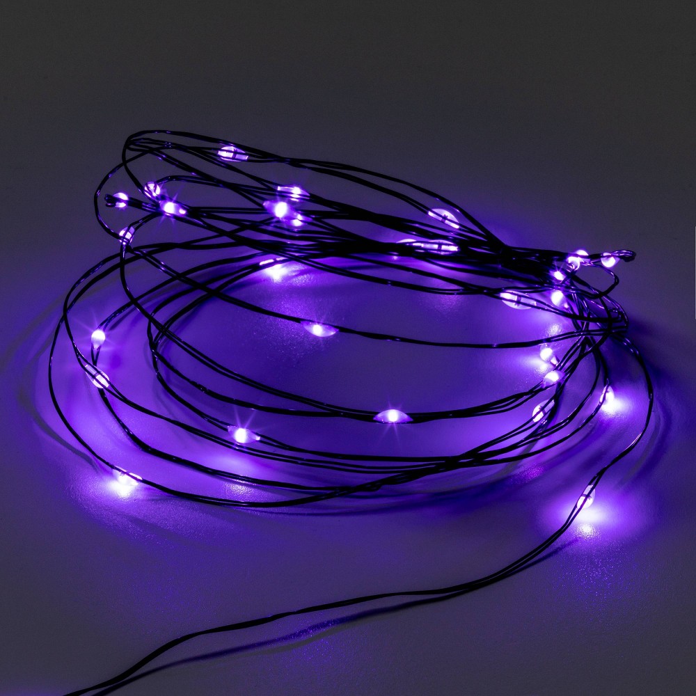 Photos - Floodlight / Street Light 30ct LED Halloween Dewdrop Fairy String Lights Purple - Hyde & EEK! Boutiq