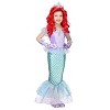 Joyfy Girls' Halloween Mermaid Costume – Complete Princess Dress Set with Wig & Accessories (10 Pieces!) - 4 of 4