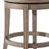 Maven Lane Alexander Swivel Backless Vegan Leather Counter Height Bar Stool, Reclaimed Oak/Ronan Stone - 4 of 4